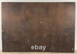 Oil on wood panel the port of Saint-Servan in Saint-Malo sailing boats