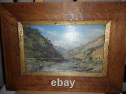 Oil on wood signed Armand Seleux Salins les Bains near Moutiers 1865