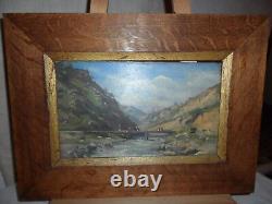 Oil on wood signed Armand Seleux Salins les Bains near Moutiers 1865