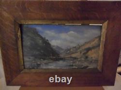 Oil on wood signed Armand Seleux Salins les Bains near Moutiers 1865