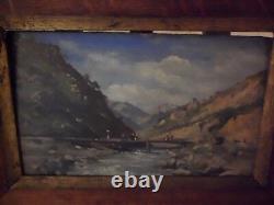 Oil on wood signed Armand Seleux Salins les Bains near Moutiers 1865