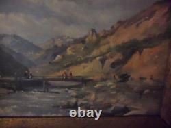 Oil on wood signed Armand Seleux Salins les Bains near Moutiers 1865