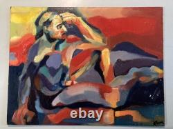 Oil painting, 1950, wood panel, Expressionism, Fauvism, Expressionist, Outsider Art