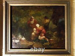 Oil painting 'Gypsy Bohemians' by George Morland in the Romanticism style