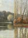 Oil Painting Landscape Riverbank Signed By Georges Andrique (1874-1964)