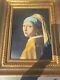 Oil Painting On Canvas After Vermeer With Gilded Wooden Frame