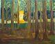 Oil Painting On Canvas Landscape Underwood In The Sun 60x73 According To A Drawing By Van Gogh