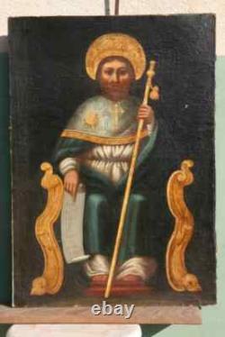 Oil painting on canvas mounted on wood of Saint James