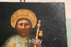 Oil painting on canvas mounted on wood of Saint James