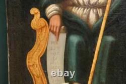 Oil painting on canvas mounted on wood of Saint James