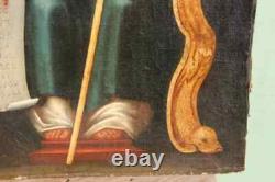 Oil painting on canvas mounted on wood of Saint James