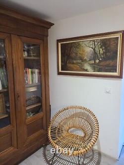 Oil painting on canvas, undergrowth 116 x 66 cm. Signed R. Pol