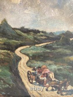 Oil painting on cardboard and wood, 1927, Expressionist, Expressionism, to be identified