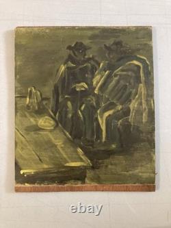 Oil painting on cardboard and wood, 1950, Expressionist, Expressionism, to be identified