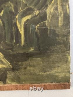 Oil painting on cardboard and wood, 1950, Expressionist, Expressionism, to be identified