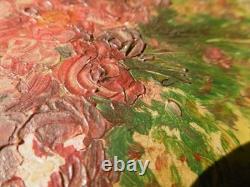 Oil painting on wood. Floral still life in expressionist style, 1907. Signed