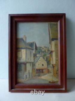 Oil painting on wood, Morlaix Brittany, signed F Rouillet student of Léandre No2