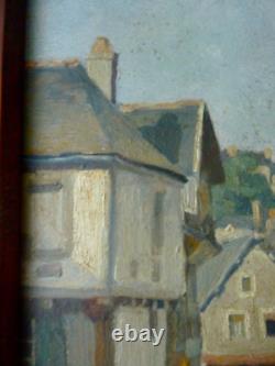 Oil painting on wood, Morlaix Brittany, signed F Rouillet student of Léandre No2