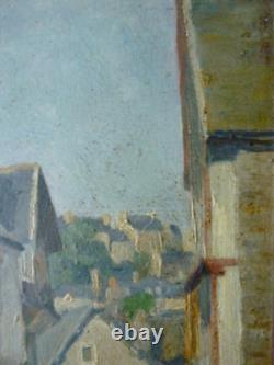 Oil painting on wood, Morlaix Brittany, signed F Rouillet student of Léandre No2