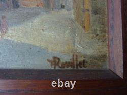 Oil painting on wood, Morlaix Brittany, signed F Rouillet student of Léandre No2