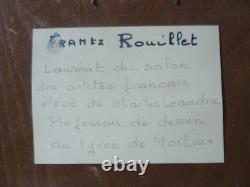 Oil painting on wood, Morlaix Brittany, signed F Rouillet student of Léandre No2