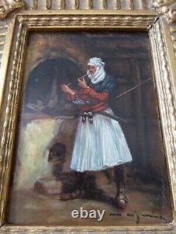 Oil painting on wood Orientalist Ottoman Balkans