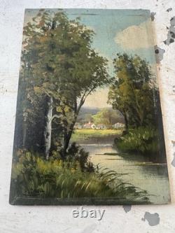 Oil painting on wood by Henri Catrou