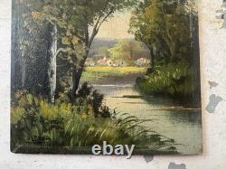 Oil painting on wood by Henri Catrou