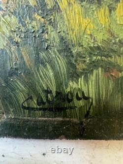 Oil painting on wood by Henri Catrou