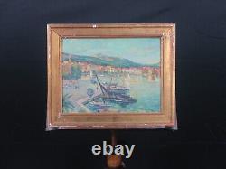 Oil painting on wood early 20th century The port of Sanary Provençal school signed