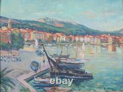 Oil painting on wood early 20th century The port of Sanary Provençal school signed