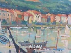 Oil painting on wood early 20th century The port of Sanary Provençal school signed