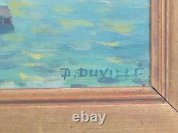 Oil painting on wood early 20th century The port of Sanary Provençal school signed