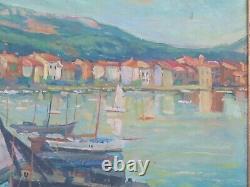 Oil painting on wood early 20th century The port of Sanary Provençal school signed