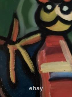 Oil painting on wood panel, Expressionism, Fauve, Expressionist, 1950, Art Brut