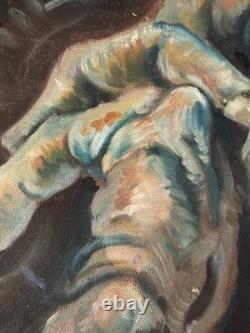 Oil painting on wood panel, Expressionism, Fauvist, Expressionist, 1950, hand-painted art