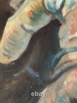 Oil painting on wood panel, Expressionism, Fauvist, Expressionist, 1950, hand-painted art