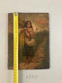 Oil painting on wood panel, impressionist portrait of a woman, At The Wheat Sheaf Art