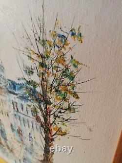 Oil painting on wood panel signed by Caroline C. Burnett