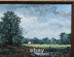 Oil painting on wood, signed Rolf Heider, Dachau landscape, framed
