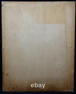 Oil / signed panel dated 43 timber frame houses GARGILESSE Creuse Crozant