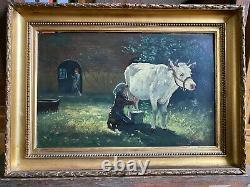 Oil-treating Cow On Sign Signed I Rabounowicz
