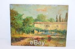 Old Impressionist Painting Oil On Wood Panel Signed M Matoses Nineteenth