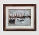 Old Italian Port Scene With Sailboats, Marina, Signed Oil Painting