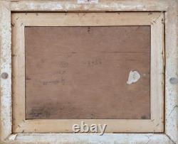 Old Italian Port Scene with Sailboats, Marina, Signed Oil Painting