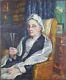 Old Lady Painting With Fan Oil Painting Antique Oil Painting