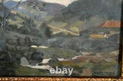 Old Mountain Landscape Oil Painting By Jean Didier-tourné (1882-1967)