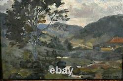 Old Mountain Landscape Oil Painting By Jean Didier-tourné (1882-1967)