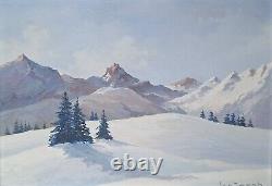 Old Mountain Map Alps Louis Jacob HSP 1940 1950 Contencin Abrate