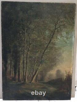 Old Oil On Canvas Underwood Barbizon School Entourage Camille Corot